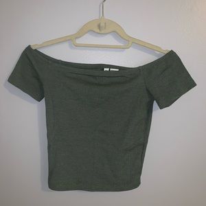 Off The Shoulder Green top